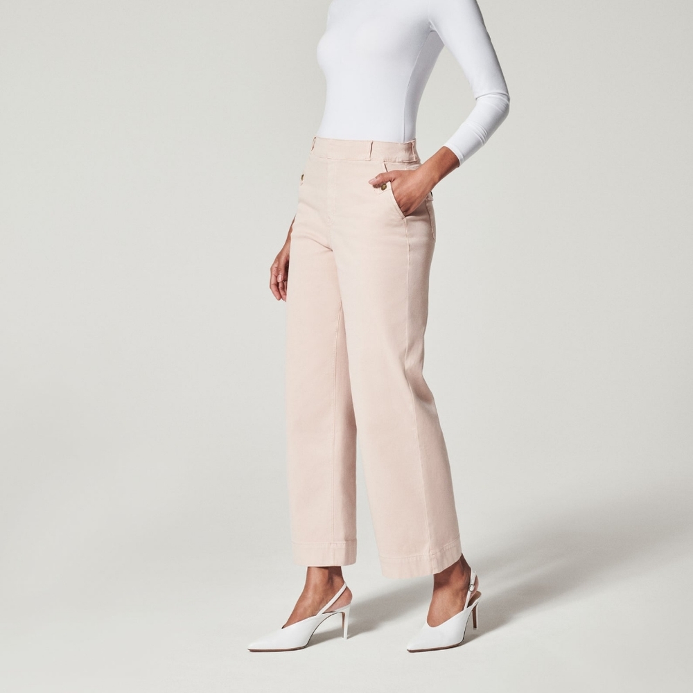 Spanx Stretch Twill Cropped Wide Leg Pant